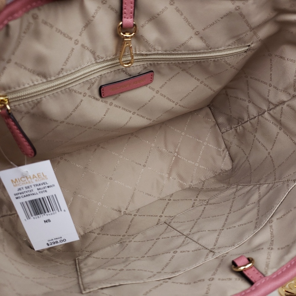 🌺NWT Michael Kors MD Carryall Tote Bag Ballet MK - Picture 7 of 8